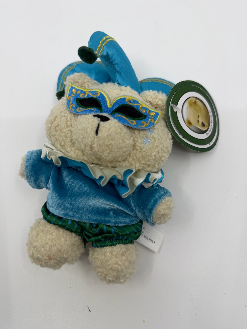 Starbucks Taiwan Venice Masquerade Jester Bearista Plush Keychain NWT